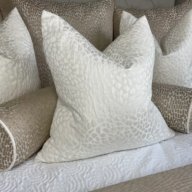 Made to order cushion cover, luxury designer pillow cover - HAILES  Ivory Pearl