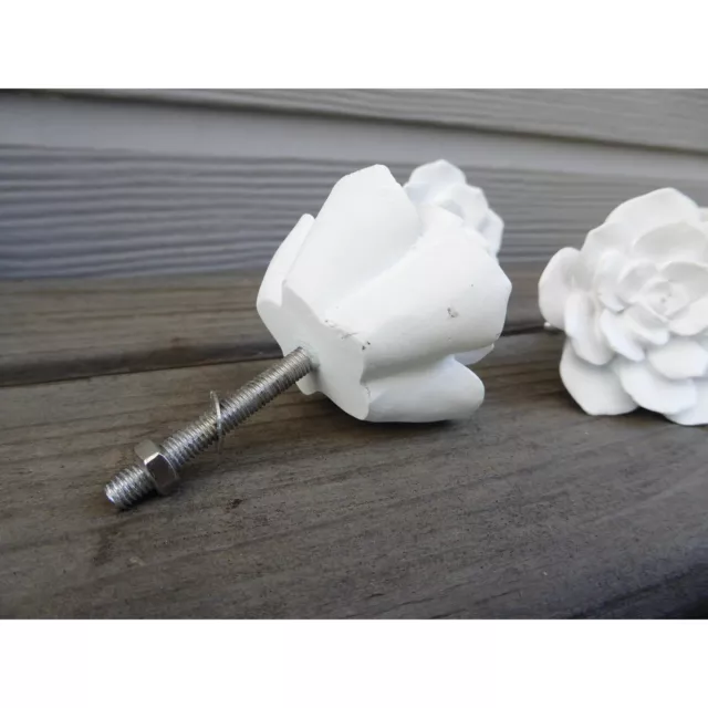 Poignée fleur blanche tiroir vintage tiroir tirage résine armoire cuisine commode bouton de porte 3