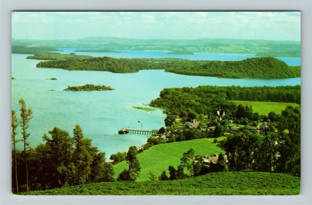 Strone Hill UK-United Kingdom, Luss Pier, Loch Lomond, Vintage Postcard