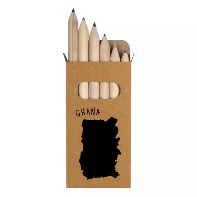 6 x 'Ghana País' Set corto de lápices de 85 mm / lápiz de color (PE00012261)