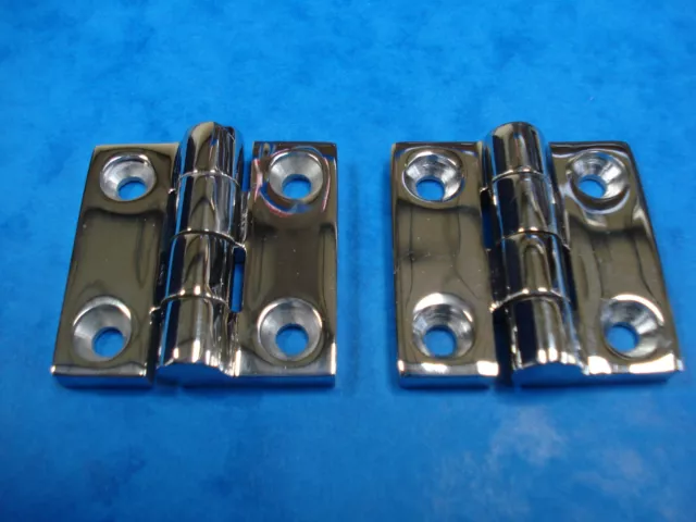 1 x Pair 40mm x 40mm Butt Hinges Stainless Steel 316 Marine Grade No Rusting