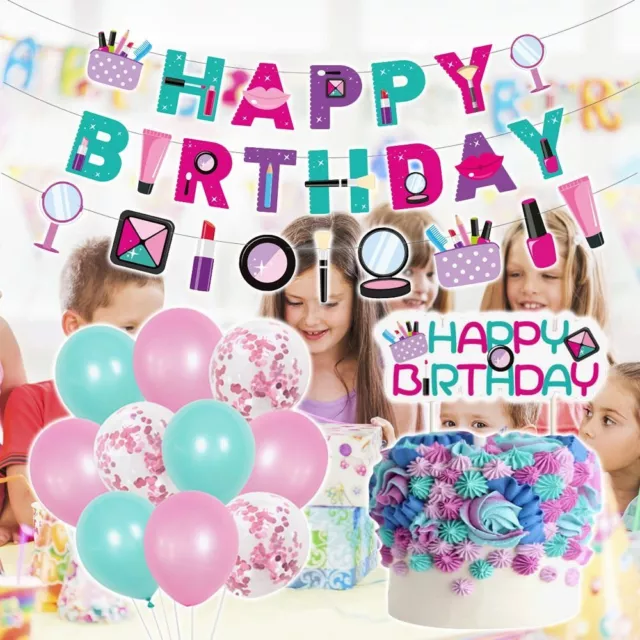 Makeup Spa Theme Birthday Party Decor Paper Party Decorations  Happy Birthday