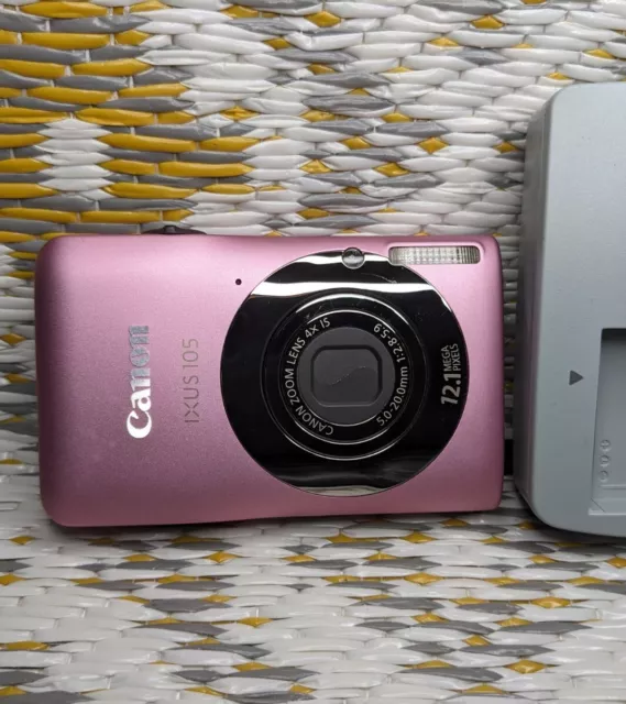 Canon IXUS 105 Pink 12.1MP Digital Camera with Official Charger