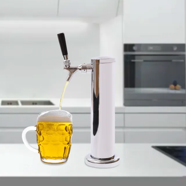 Single Faucet Draft Beer Tower, Beer Column Kegerator Dispenser Kit with Wrench