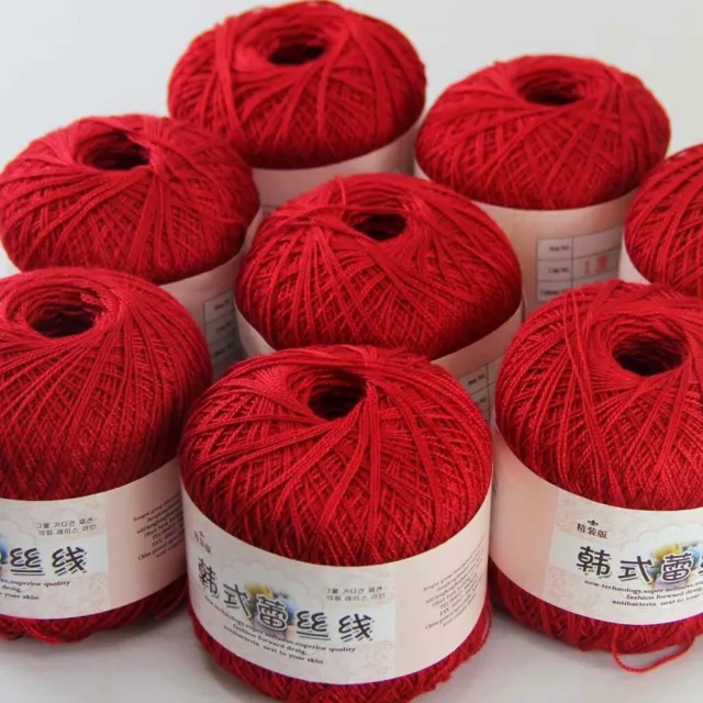 Luxurious 8ballsx50g Hand DIY Wear Cotton Lace Crochet Shawl Knitting Yarn 13