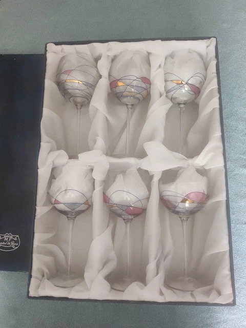 Coffret De 6 Verres à Vin En Cristal Colorés - Multicolore - Occasion