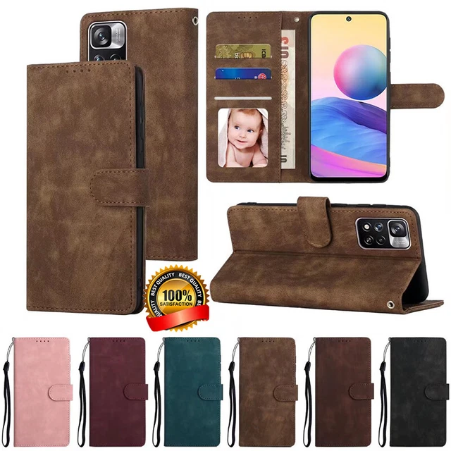 Coque Pour Xiaomi Redmi Note 11T 10 9 8 Pro 10C 9A 9C Étui Portefeuille En Cuir
