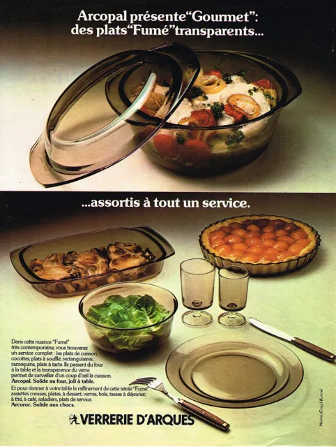PUBLICITE ADVERTISING 014   1977   VERRERIES D'ARQUES   art de la table