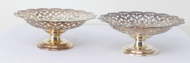 MAPPIN & WEBB Pierced Pedestal Bon Bon Dishes Silver Plated