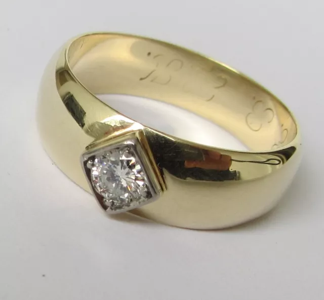 *SOLITÄR BRILLANT-RING*14K/585 GOLD*DIAMANT 0,32ct.*F/VS*RG:60*FEINES WEIß*TOP*