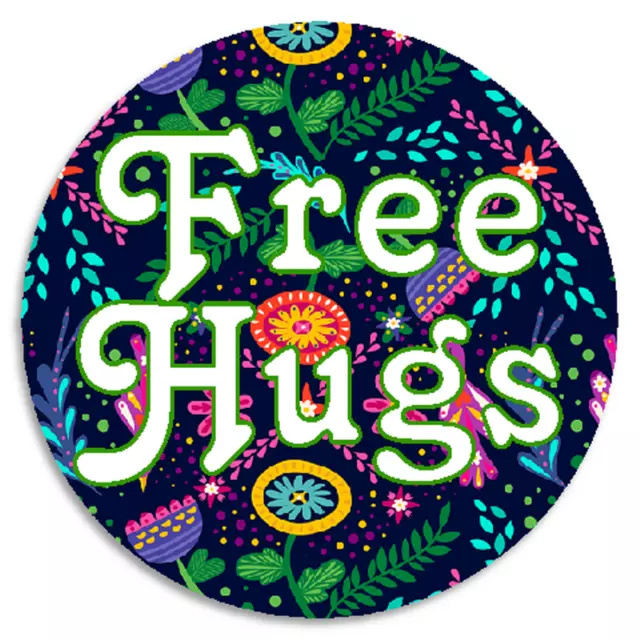 Free Hugs - 100 Pack Circle Stickers 3 Inch - Kindness Love Festival