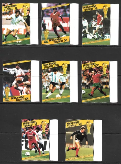 Tuvalu Nanumaga Scott #57-68 World Cup Soccer Players and Teams MNH 1986