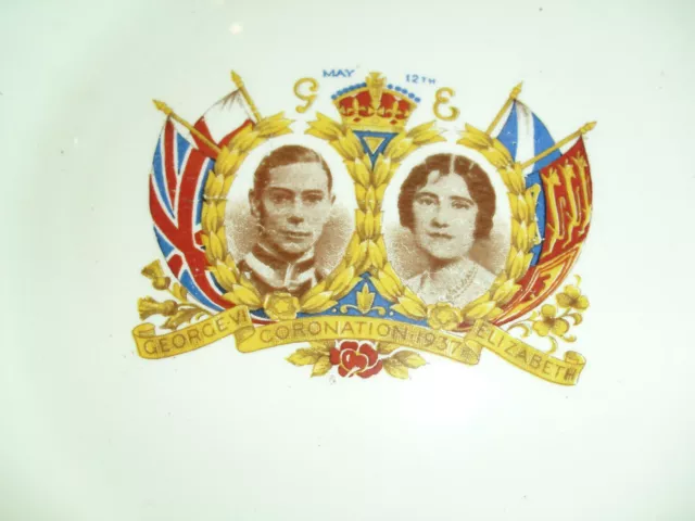 Lovely Vintage  Commemorative Dish coronation King George V1 & Queen Elizabeth 2