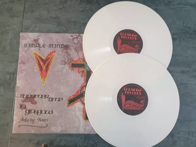 Simple Minds Summertime in Glasgow RARE Double WHITE Vinyl LP + Bono