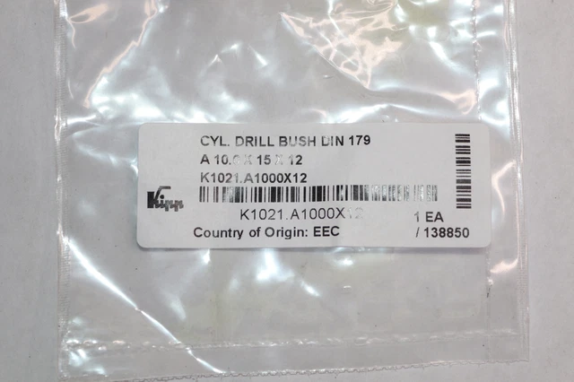Kipp Cylindrical Drill Bush 10mm x 15mm x 12mm DIN179