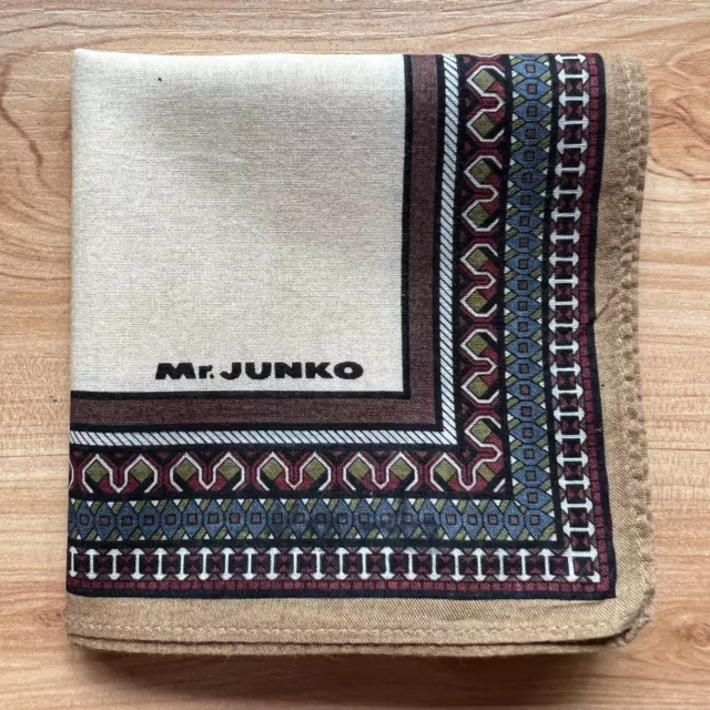 Handkerchief Men's Cotton Vintage Japan Art Geometric Pocket Square 17"
