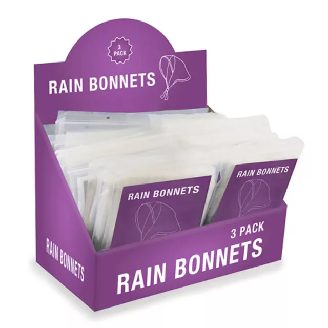 Adult Emergency Rain Hats, 3 Pack, Ladies Women Clear Plastic Hat Hood Bonnet