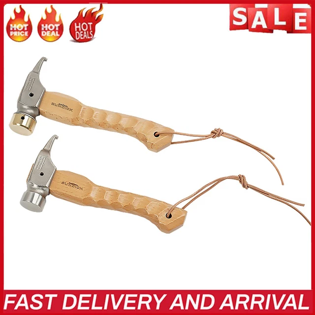 Beech Wood Handle Tent Mallet Stake Peg Puller Hammer with Holding Strap