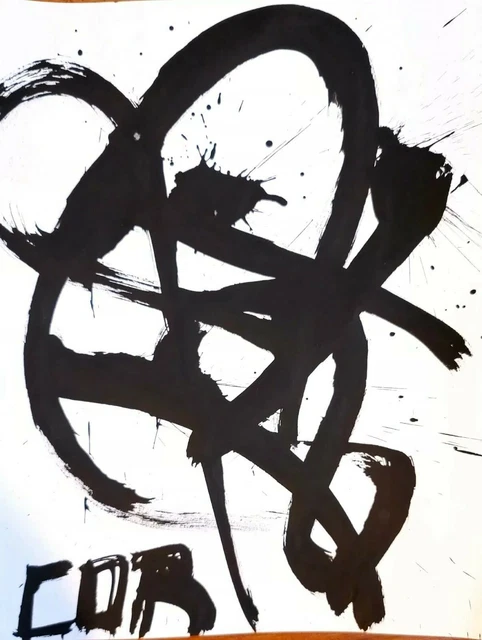 Abstract Expressionist Paiting Splatter Gallery Ink Paper Design Wall Art Decor