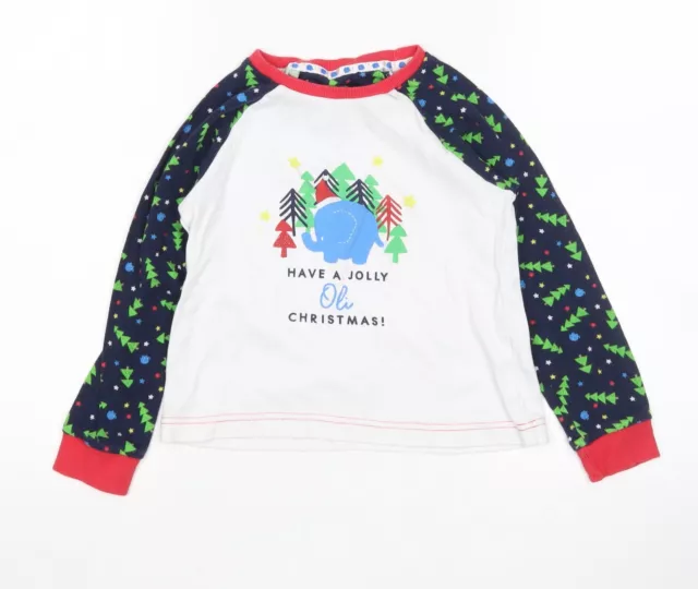 Matalan Boys Multicoloured Cotton Pyjama Top Size 6-7 Years - Christmas