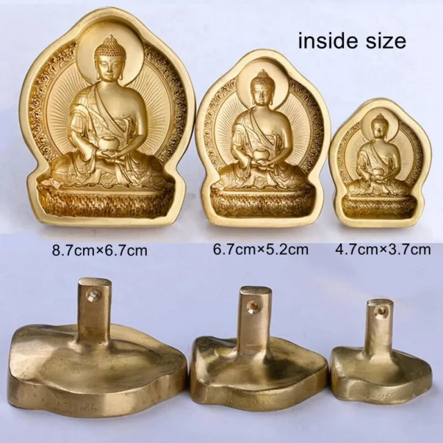 3.4" 8.7cm Brass Sakyamuni buddha tsatsa mould Gotama statue mold blessing