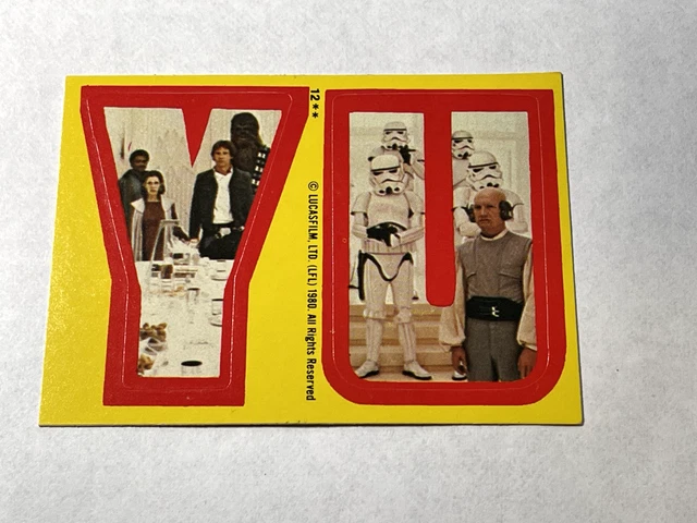 1980 Topps Star Wars Empire Strikes Back Han Solo/Leia/Lobot Sticker #12