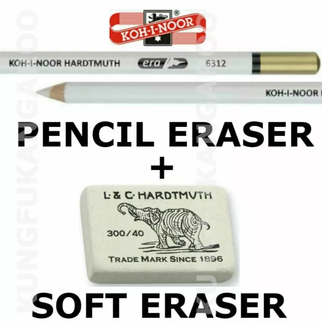 KOH I NOOR PENCIL + SOFT ERASER - Precise Accurate erasing Art Sketching Design