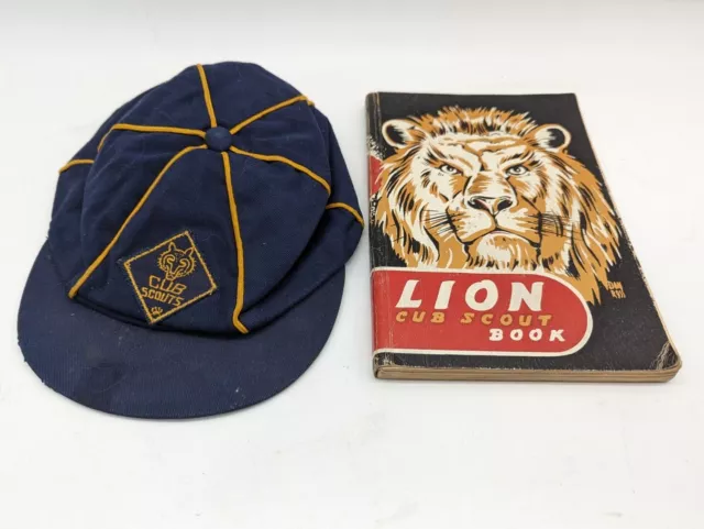 Vintage Cub Scouts Of America Fitted Size Small (6.75) Scout Hat And Book