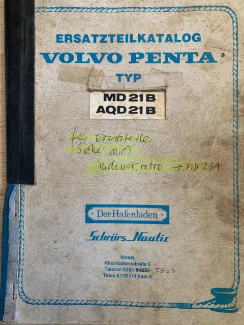 Volvo Penta MD21, AQD21 Spare Parts Catalog