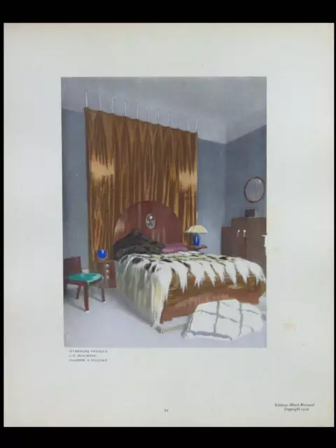 Jacques-Emile Ruhlmann, Bedroom - 1924 - Stencil, Art Deco