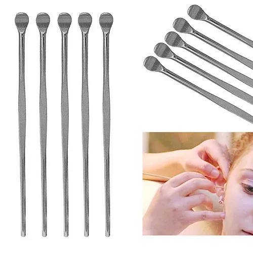 5 Pcs Stainless Steel Ear Pick Wax Curette Remover Cleaner Care Tool Earpick