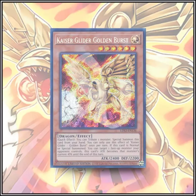 YuGiOh KAISER GLIDER - GOLDEN BURST | KAIBA ▪️ SECRET RARE ▪️ 1ST EDITION 💎
