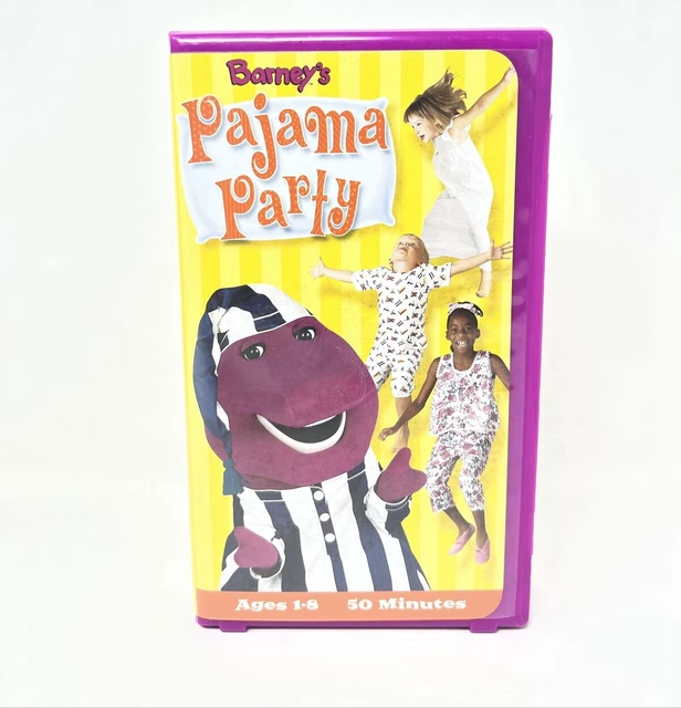 BARNEY’S PAJAMA PARTY VHS Video Tape Sing Along Songs RARE Hard Purple