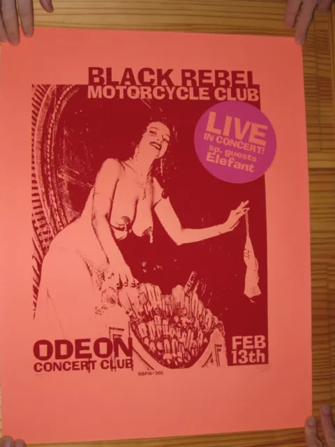 Noir Rebel Moto Club Affiche Sérigraphie Concert Odeon Feb 15 Cleveland The