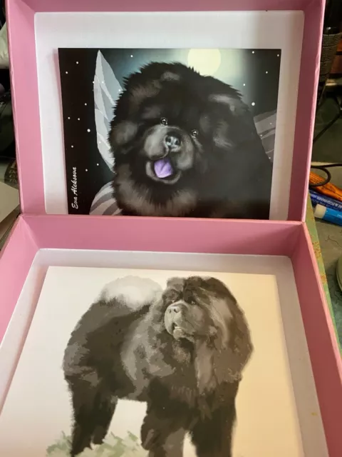 blank note cards lot of 2 ,Black Chow Chow & Chow  by Eva Aleksova 35 cards 