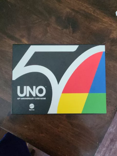UNO PREMIUM 50TH Anniversary Golden Edition Card Game Brand New Sealed ...