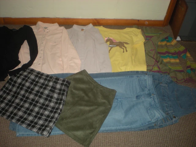 Bundle Girls Clothes age 13-14yrs Dungarees Jeans Tops Skirt Zara Topshop NewLoo 2