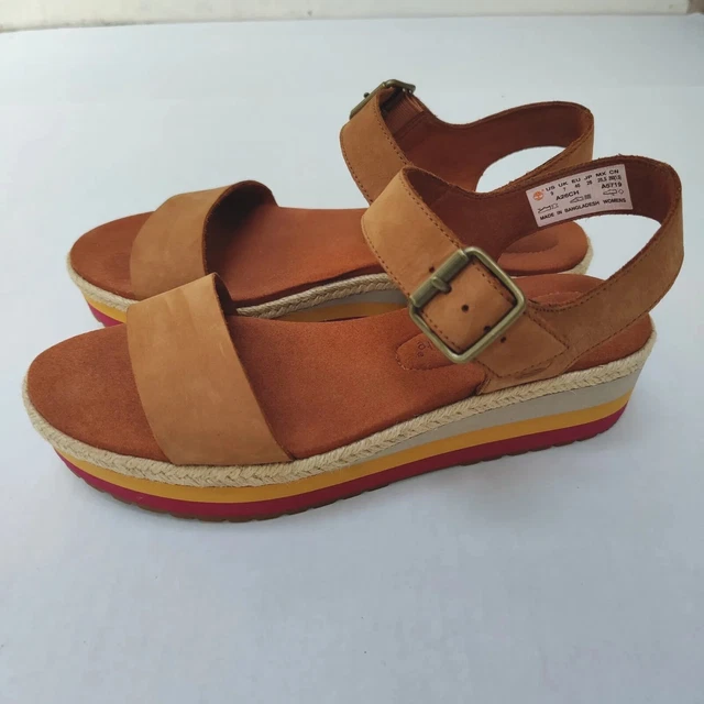 Timberland Womens Santorini Sun Ankle Strap Sandal Tan Full Grain Size 9