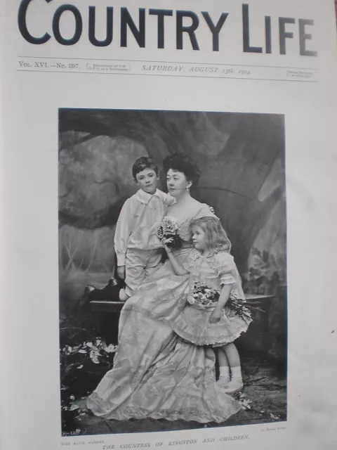 Printed Photo The Countess of Kingston Ireland (nee Walker) and children 1904