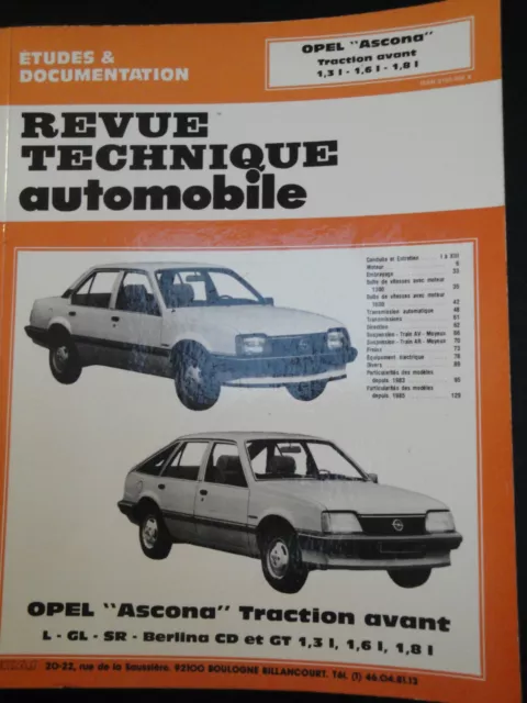 Revue Technique Automobile Opel Ascona