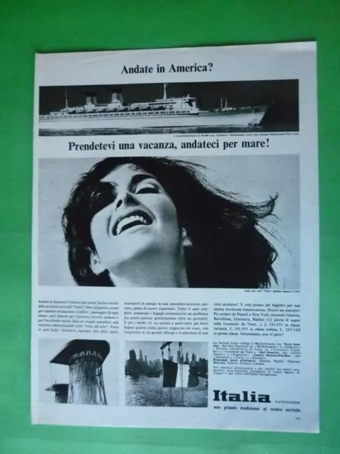 Italian Line Navigation 1965 Advertising' Vintage Italianave Michelangelo 4r