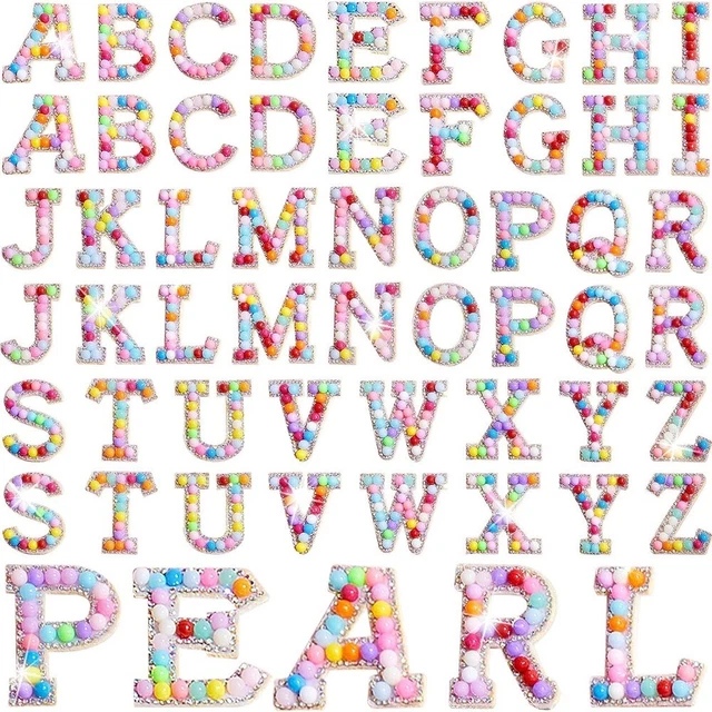 Alnicov 26 Pezzi Lettere Alfabeto Con Strass – Patch Adesive Termoadesive Per Personalizzare Abiti, Jeans E Borse – Colore Bianco