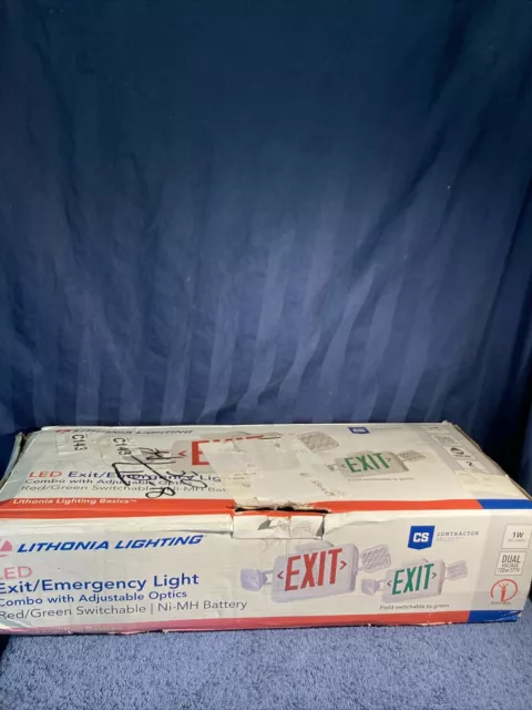 Lithonia Lighting Exit Emergency Light 1 Watt 2 Lamps LED Switchable Field   Y3