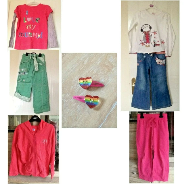 NEXT/M&S Girls Clothing Bundle - 6 Items Age 6-7 & Hair Clips