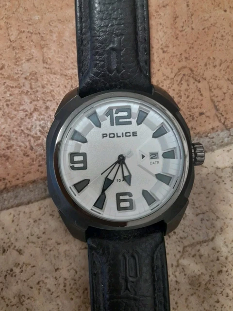 POLICE 13836J QUARTZ Wrist Watch Black Grey Black Dial Stainless Steel Strap 64.99 PicClick UK