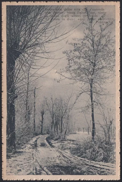 AX5191 Poetica, Panzacchi, Paesaggio innevato, 1916 Cartolina postale, Postcard
