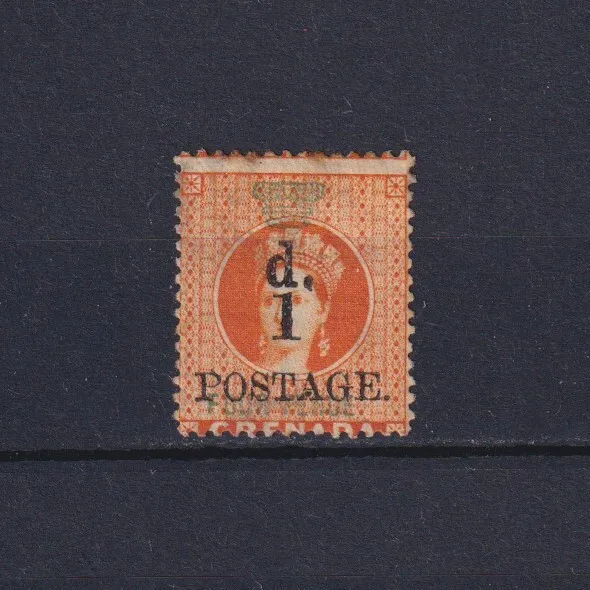 GRENADA 1886, SG# 39 CV £170, 1d on 4d orange, QV, MH
