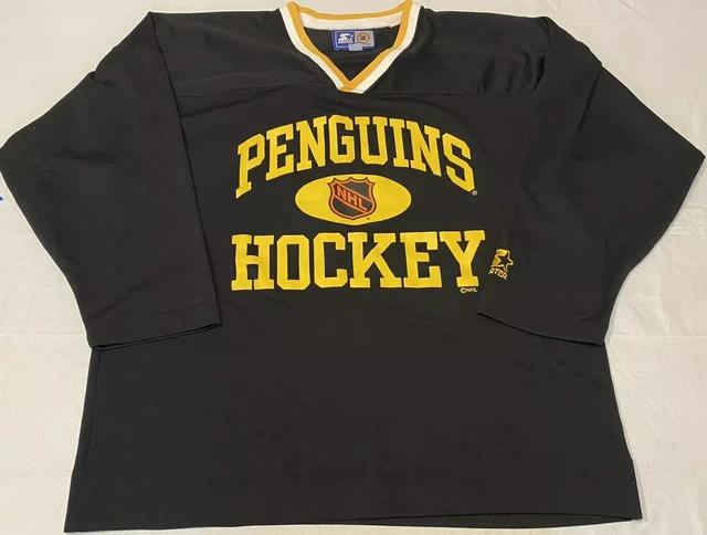 Vtg Starter NHL Pittsburgh Penguins Mario Lemieux #66 Black Practice Jersey Sz L Vtg Starter NHL Pittsburgh Penguins Mario Lemieux #66 Black Practice Jersey Sz L