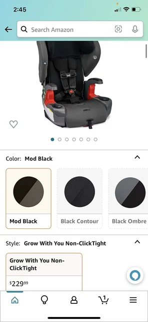 britax grow with you sw mod black car seat