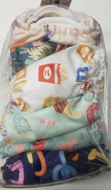 Mama Koala One Size Baby Washable Pocket Cloth Diapers 6 PACK